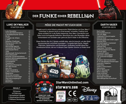 Star Wars: Unlimited Der Funke einer Rebellion Zwei-Spieler Starter Set