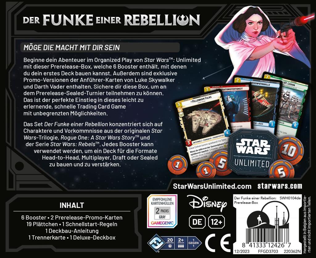 Star Wars: Unlimited Der Funke einer Rebellion Prerelease Box