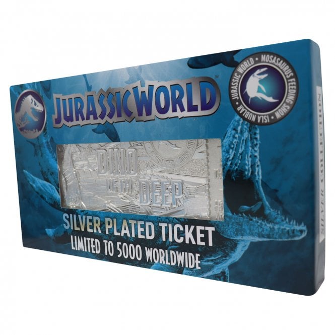 Jurassic World .999 Silver Plated Mosasaurus Ticket